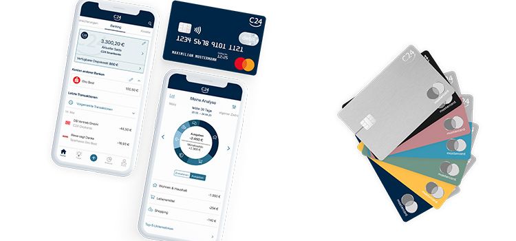 Konto-App und Debitkarten der C24 Bank