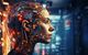 Weiblicher Kopf eines Cyborg als Symbol für Künstliche intelligenz