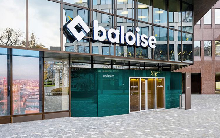 Der Eingang des Hauptsitzes der Baloise Versicherung in Basel