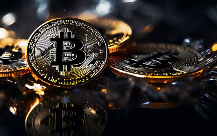 Bitcoin symbolisiert als Münze