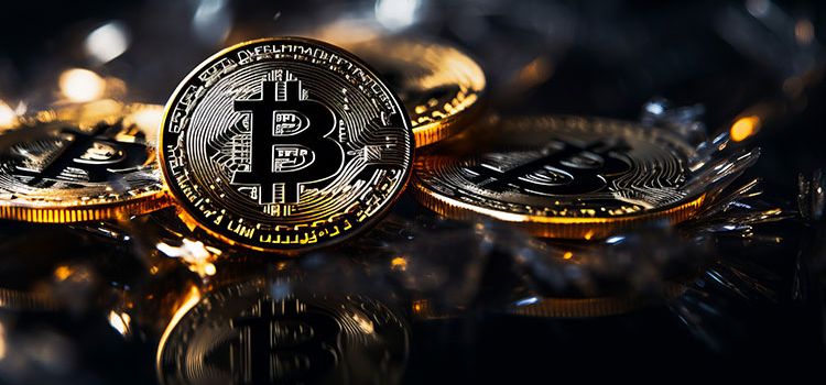Bitcoin symbolisiert als Münze
