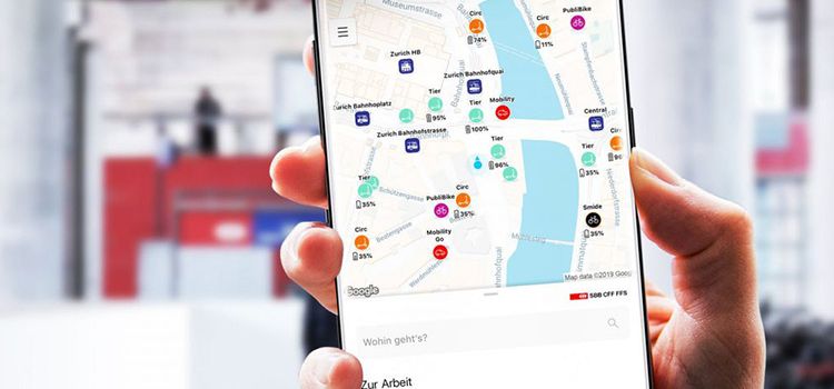 Ansicht der Smartway App auf dem Smartphone