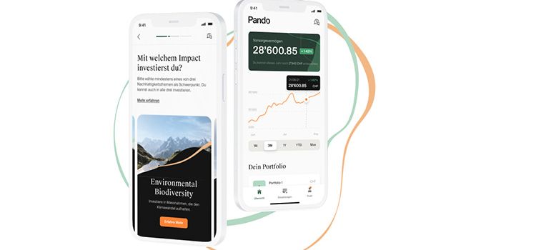 Smartphone mit der App Pando von Swiss Life