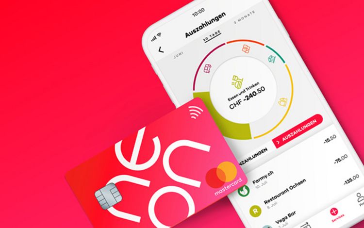 Ansicht des Banking von Neon auf dem Smartphone