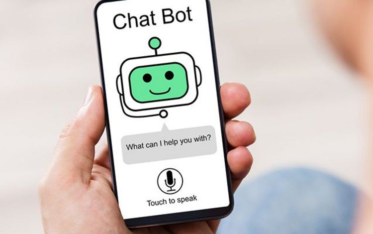 Chatbot auf dem Bildschirm eines Smartphones