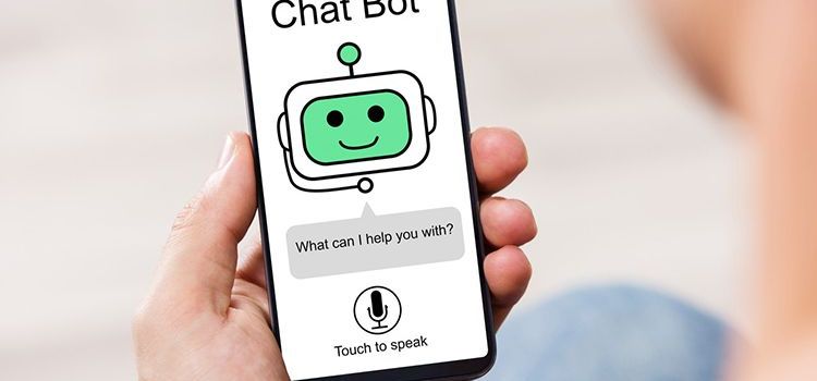 Chatbot auf dem Bildschirm eines Smartphones