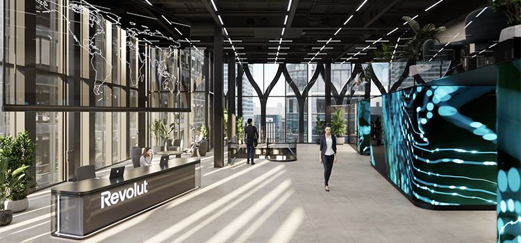 Globaler Hauptsitz von Revolut in London 