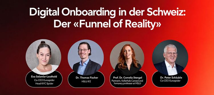 Vier Teilnehmer eine Panel-Diskussion zum Thema Digital Onboarding in der Schweiz