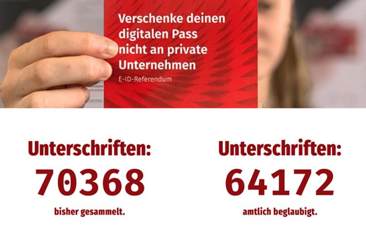 Ansicht der Website E-ID-Referendum