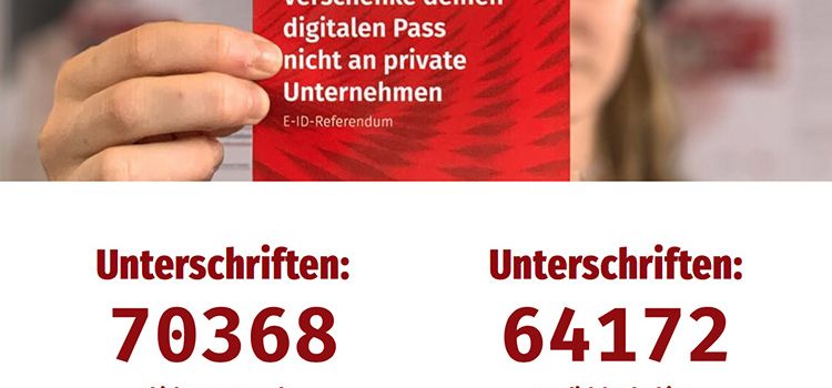 Ansicht der Website E-ID-Referendum