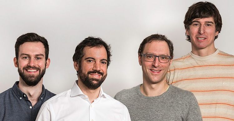 Die Gründer der Neo-Bank Neon 2018: Michael Noorlander, Simon Youssef, Julius Kirscheneder und Jörg Sandrock 