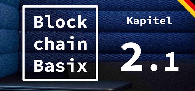 Das Logo Blockchain Basix auf blaubem Grund