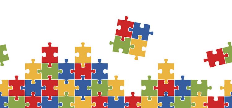 Puzzle mit einzelnen Teilen