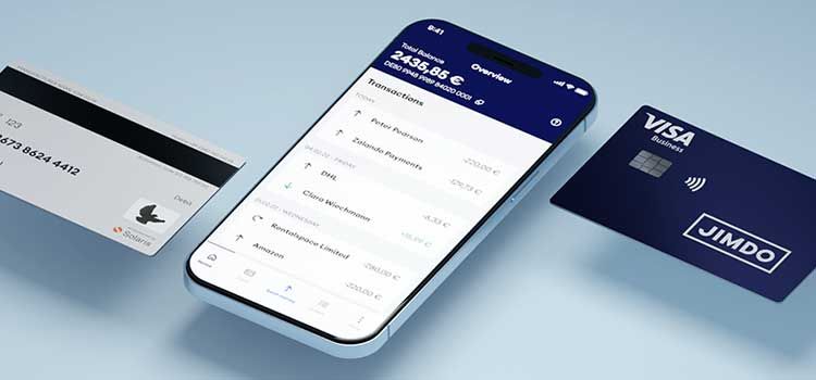 App und Debitkarte des Geschäftskontos von Jimdo