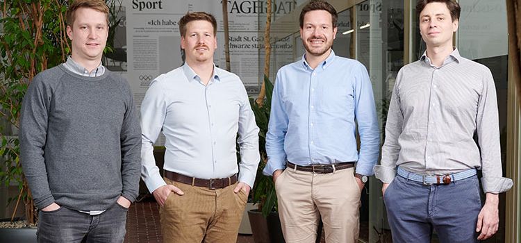 Die Gründer von Kaspar&: Lauro Böni, Sebastian Büchler, Jan-Philip Schade, Lukas Plachel