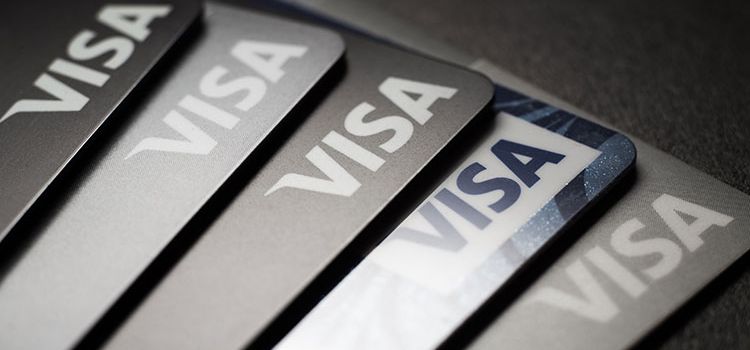 Visa-Karten gefächert