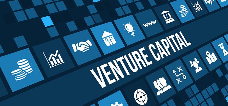 Monitor mit Icons und Schriftzug Venture Capital