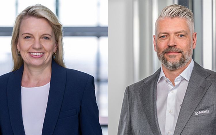 Dr. Stephanie Eckermann, Mitglied des Vorstands der Deutsche Börse Group & Alexander Höptner, CEO von AllUnity
