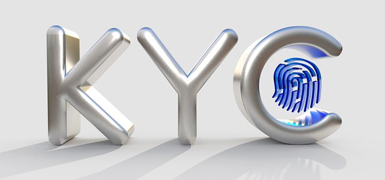 Die Buchstaben KYC für Know Your Customer
