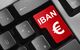 PC-Tastatur mit einer roten Taste: IBAN Euro