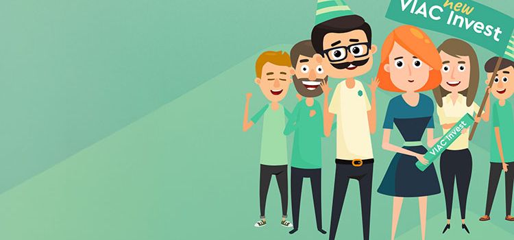 Comic-Figuren in einer bunten Gruppe
