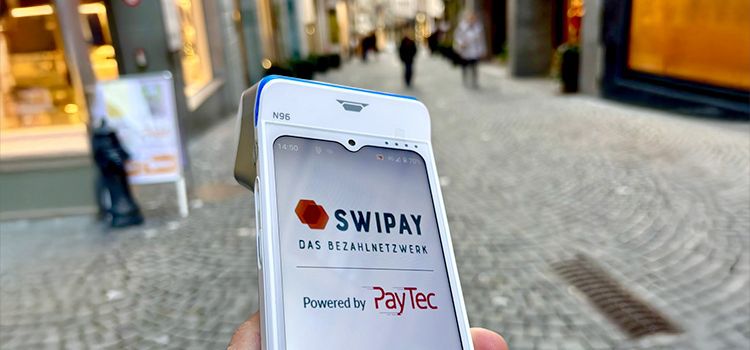 Handyansicht des Zahlungsnetzwerks SwiPay in Lausenne