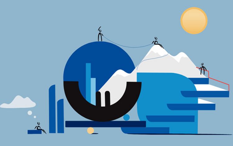 Grafik mit Symbolen von Geld und Geldkultur