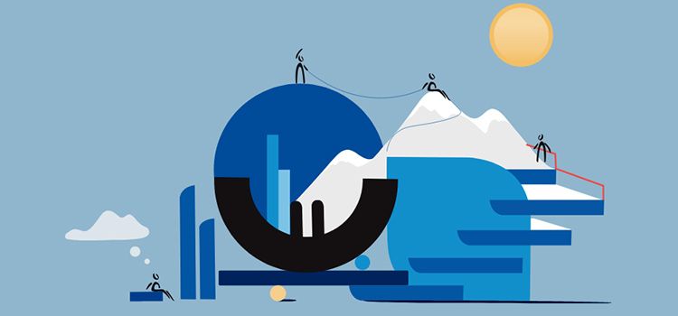 Grafik mit Symbolen von Geld und Geldkultur