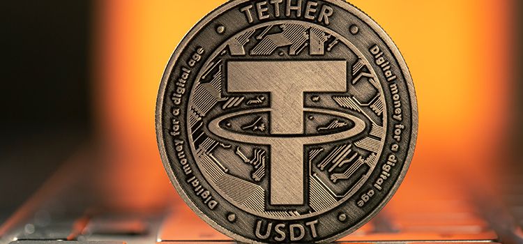 Der Stable Coin Tether dargestellt als Münze