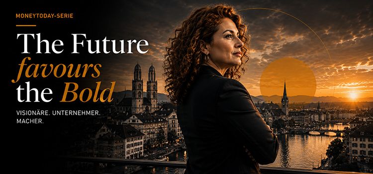 Eine Geschäftsfrau in der Abenddämmerung, Hintergrund, Stadt Zürich