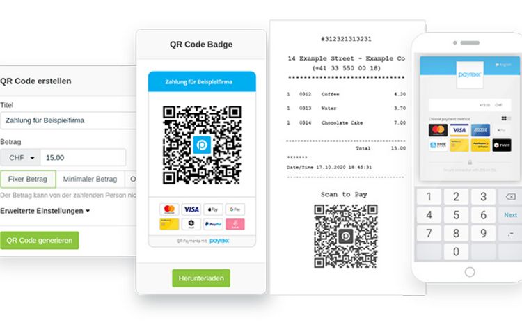 Anwendungen von QR Pay auf Smartphone