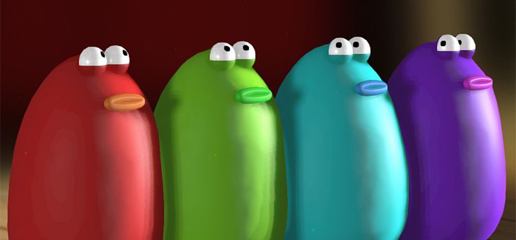 Vier Blobs, die singen können