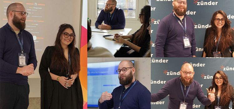 Elvida-Gründer Carlo Camenzind und Surya Skaria am Zünder Accelerator 2026