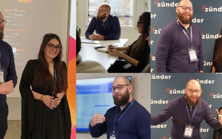 Elvida-Gründer Carlo Camenzind und Surya Skaria am Zünder Accelerator 2026