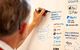 Mann schreibt und illustriert eine Tafel am Swiss Payment Forum
