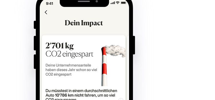 Ansicht der Smartphone-Oberfläche der Plattform Yova