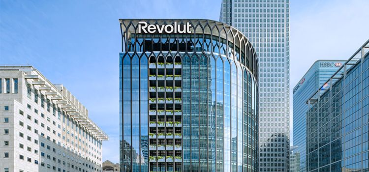 Das neue globale Hauptquartier von Revolut in London, Canary Wharf