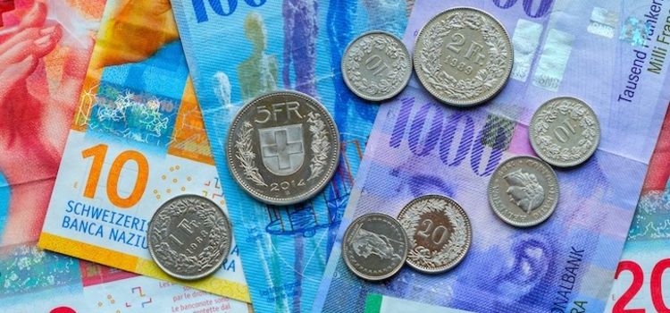 Schweizer Banknoten und Münzen