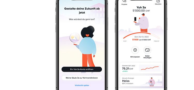 Du Vorsorgesparen-Lösung 3a der Neo-Bank Yuh auf dem Smartphone