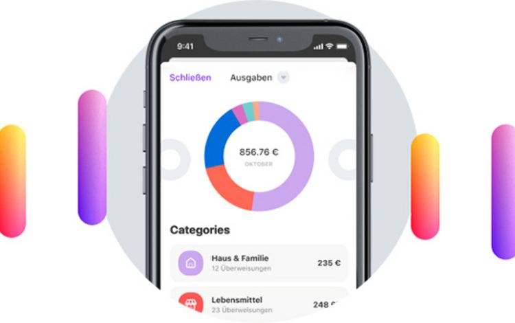 Ansicht eines Smartphones mit der App von Vivid Money