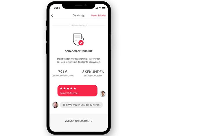 App von Lemonae mit Schadenabwicklung in drei Sekunden