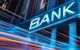 Bank mit Neonschrift als Symbol für die gesamten Banken-Branche