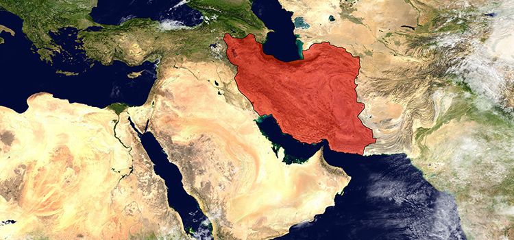Satellitenaufnahmen des Iran und der umgebenden Staaten