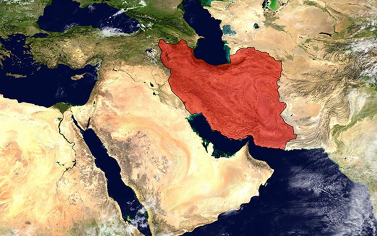 Satellitenaufnahmen des Iran und der umgebenden Staaten