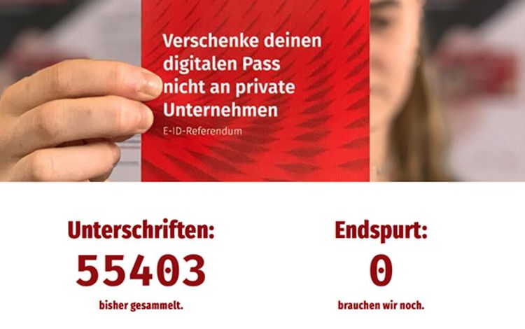 Screenshot der Website E-ID-Referendung