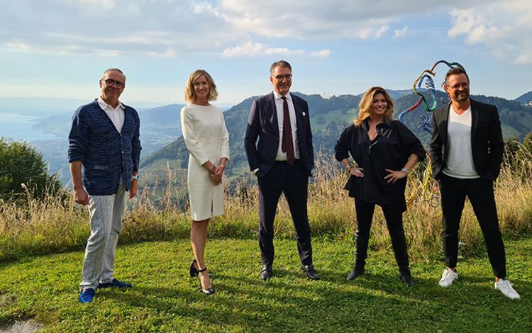 Thierry Amsallem (Claude Nobs Foundation), Elke Mayer (ZFF), Christian Jungen (ZFF), Shania Twain, Mathieu Jaton (MJF)