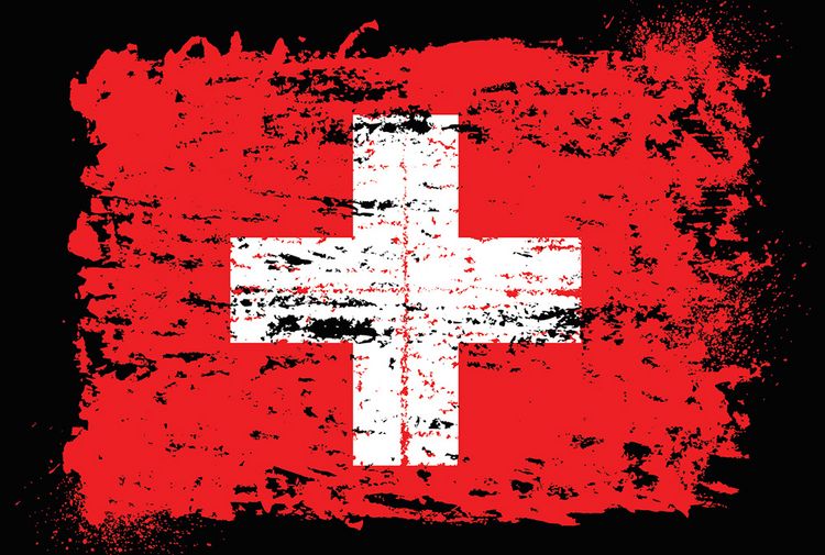 Schweizer Flagge in Auflösung