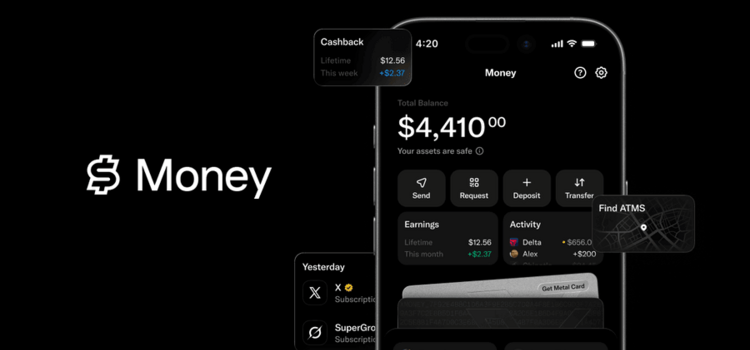Ansicht der Oberfläche der App von X Money
