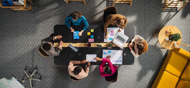 Ein Startup-Team aus der Vogelperspektive betrachtet