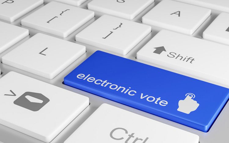 Computer-Tastatur mit Taste Electronic Vote